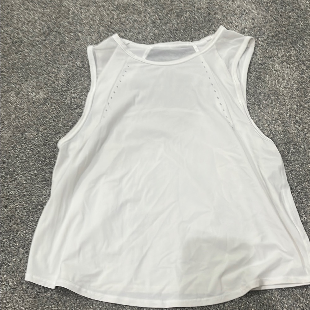 Lululemon Athletica White Sleeveless Tank Top